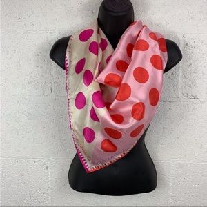 Vince Camuto Red & Pink Polka Dot Scarf